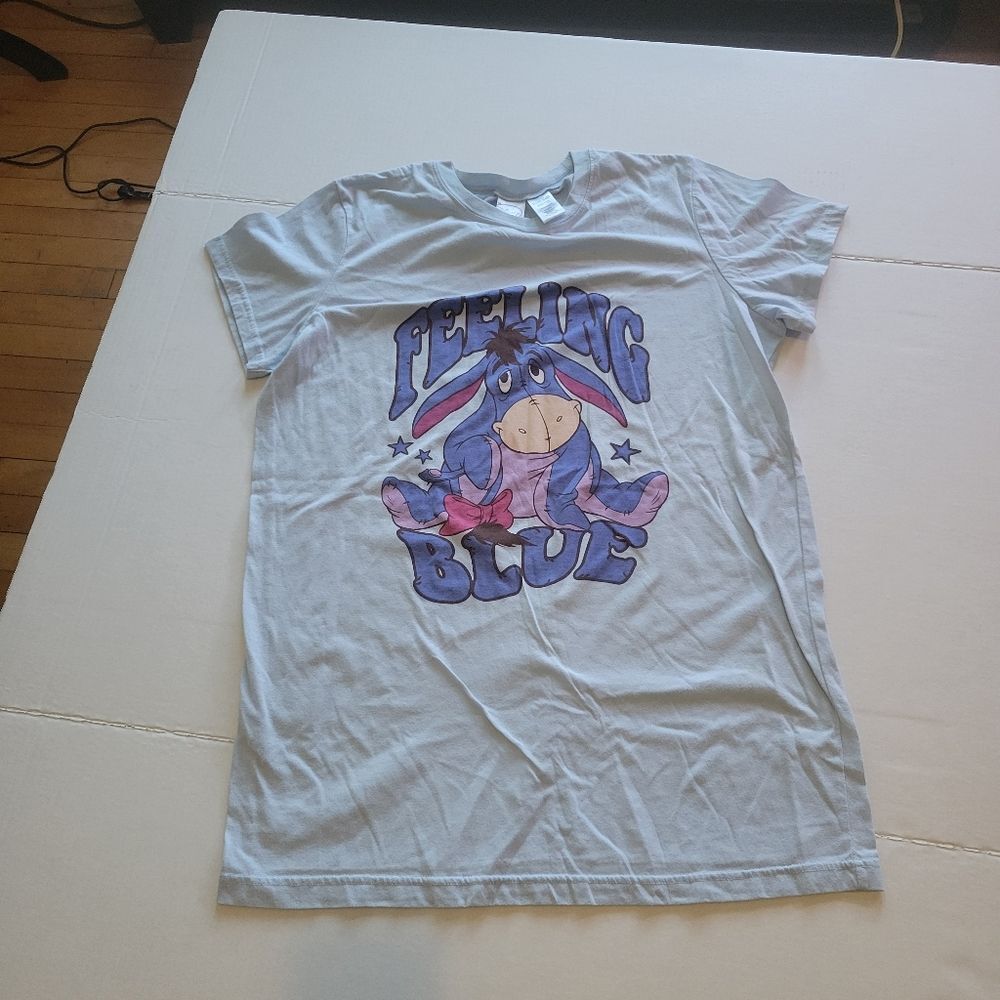 Disney Eeyore Blue Shirt Long Size Large